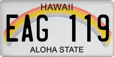 HI license plate EAG119