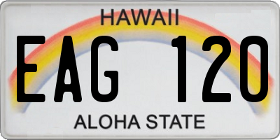 HI license plate EAG120