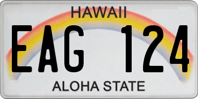 HI license plate EAG124