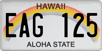 HI license plate EAG125