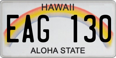 HI license plate EAG130