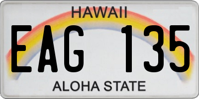 HI license plate EAG135