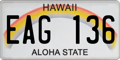 HI license plate EAG136