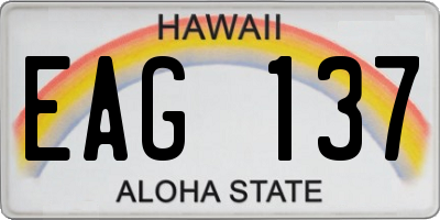 HI license plate EAG137