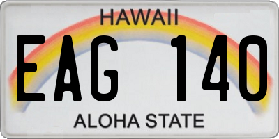 HI license plate EAG140