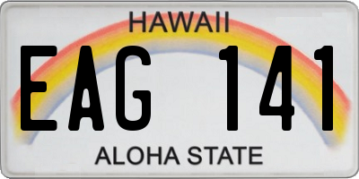 HI license plate EAG141