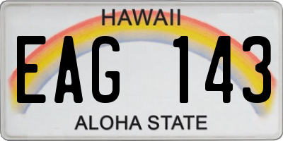 HI license plate EAG143