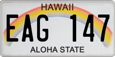 HI license plate EAG147