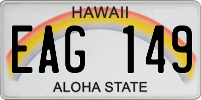 HI license plate EAG149