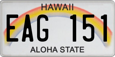 HI license plate EAG151