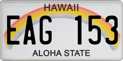 HI license plate EAG153