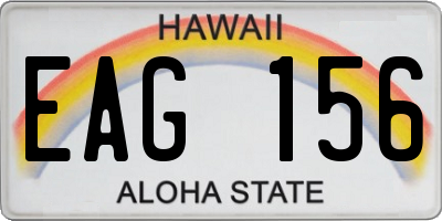 HI license plate EAG156