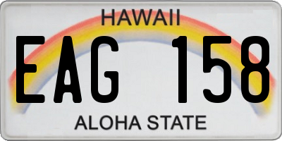 HI license plate EAG158