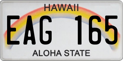 HI license plate EAG165