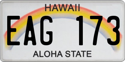 HI license plate EAG173