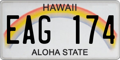 HI license plate EAG174