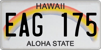 HI license plate EAG175