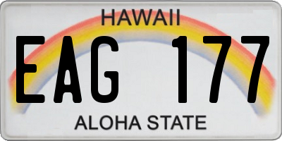 HI license plate EAG177