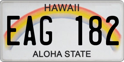 HI license plate EAG182
