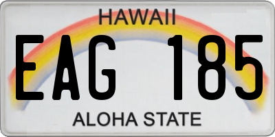 HI license plate EAG185