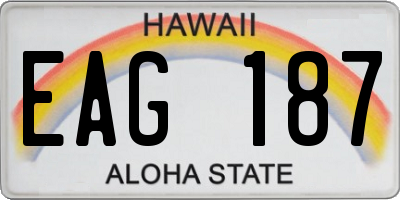 HI license plate EAG187