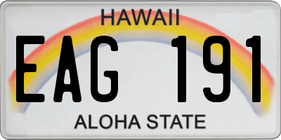 HI license plate EAG191