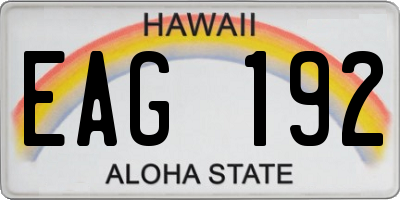 HI license plate EAG192