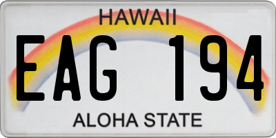 HI license plate EAG194