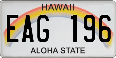 HI license plate EAG196