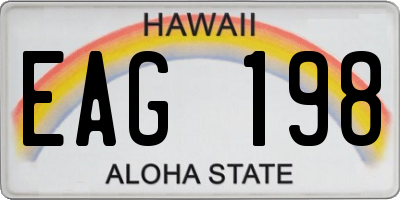 HI license plate EAG198