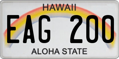 HI license plate EAG200