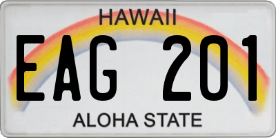 HI license plate EAG201