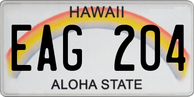 HI license plate EAG204