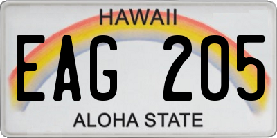 HI license plate EAG205