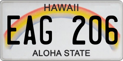 HI license plate EAG206