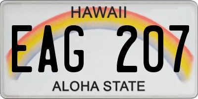 HI license plate EAG207