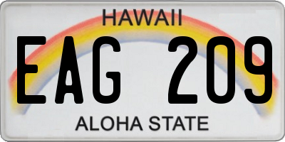 HI license plate EAG209