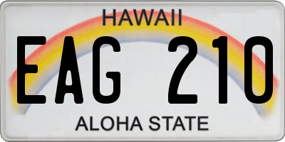 HI license plate EAG210