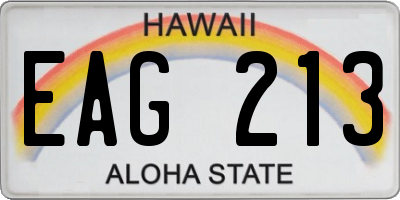 HI license plate EAG213