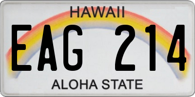 HI license plate EAG214