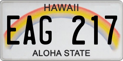 HI license plate EAG217