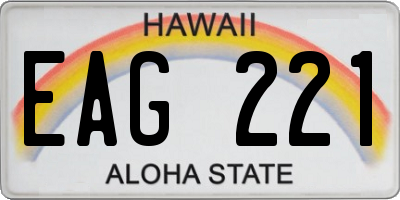 HI license plate EAG221