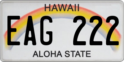 HI license plate EAG222
