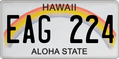 HI license plate EAG224