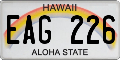 HI license plate EAG226