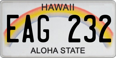 HI license plate EAG232
