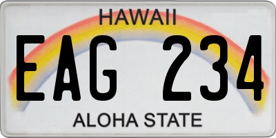 HI license plate EAG234