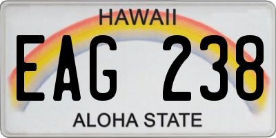 HI license plate EAG238