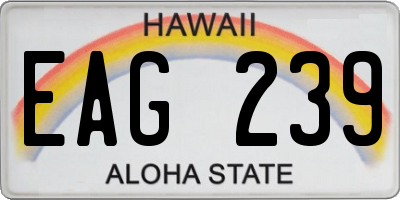 HI license plate EAG239