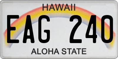 HI license plate EAG240